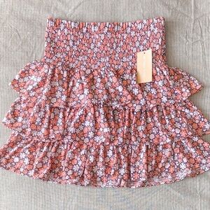 MICHAEL Kors Tiered Ruffle floral skirt